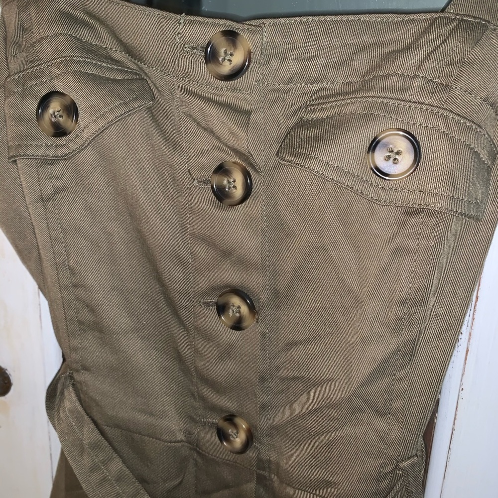 Utility button down mini dress